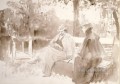 Ksenian ja Nedrovin tapaaminen puistossa Nevan saarilla Russian Realism Ilya Repin